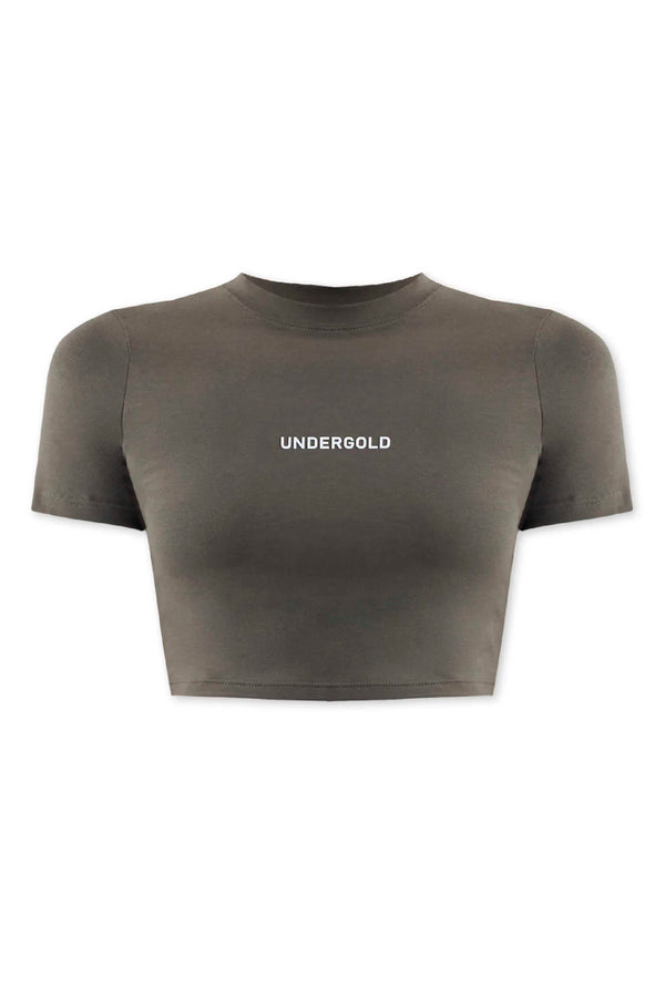 Crop top mujer Undergold baby tee gris