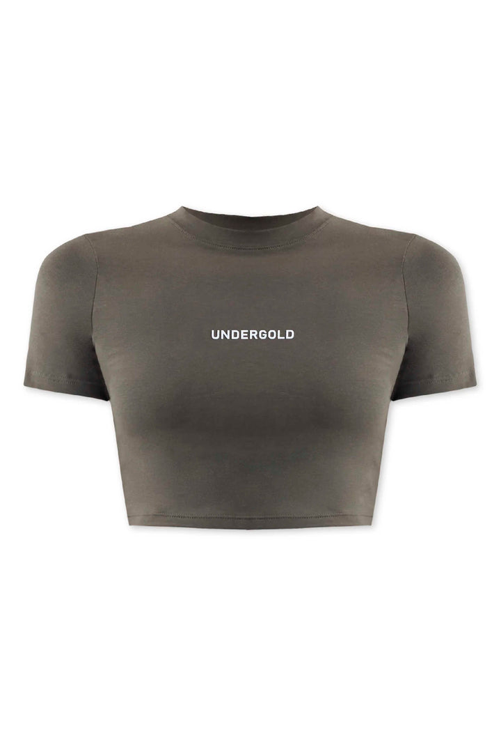 Crop top mujer Undergold baby tee gris