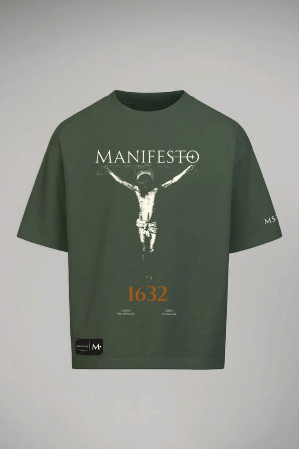 Camiseta Hombre Manifesto Cristo Verde Pino