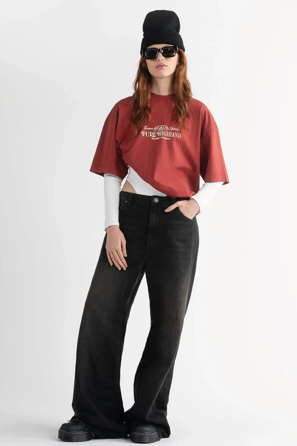 Camiseta Hombre Pure Highland Vino Tinto