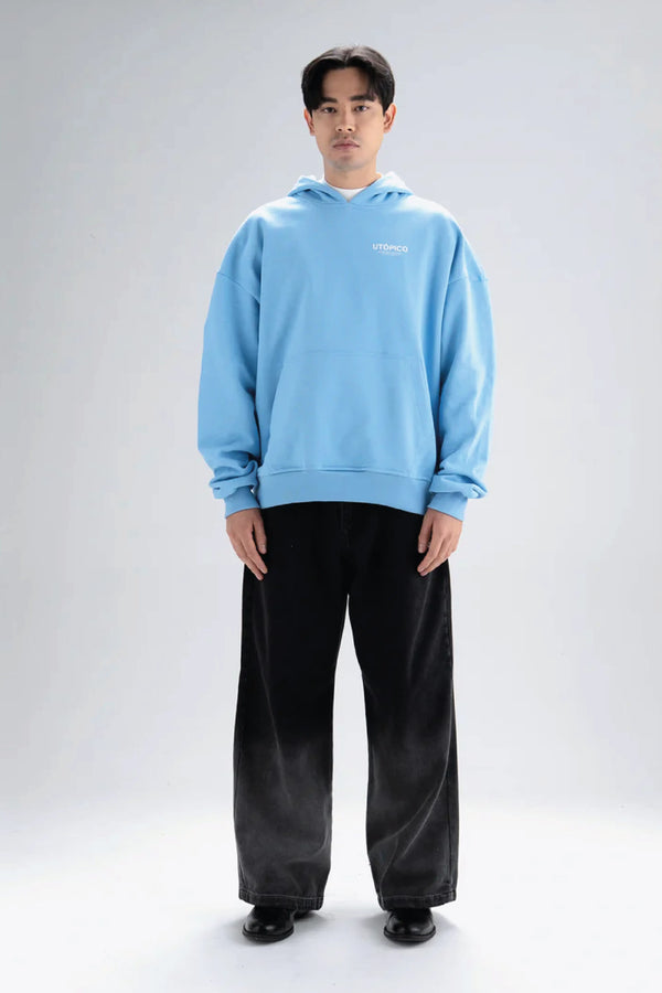 Hoodie Hombre Utópico Azul Celeste